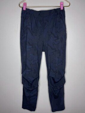 Ruti Brushstroke More Than Active Pants Black Print Stretch Pull-On Tapered sz12